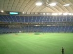 野球場・東京ドーム・試合開始前の練習風景
