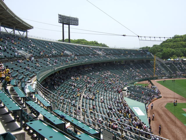 野球場・グリーンスタジアム・バックネット裏から見る三塁側スタンドの写真の写真
