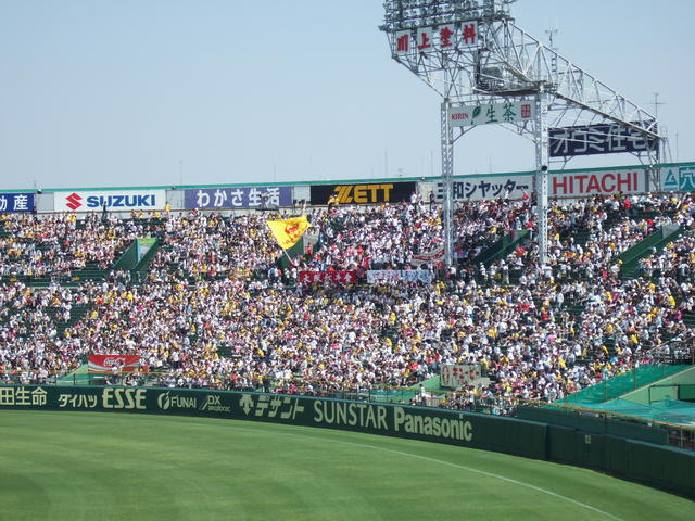 野球場・甲子園球場・レフト側にも阪神の応援団の写真の写真