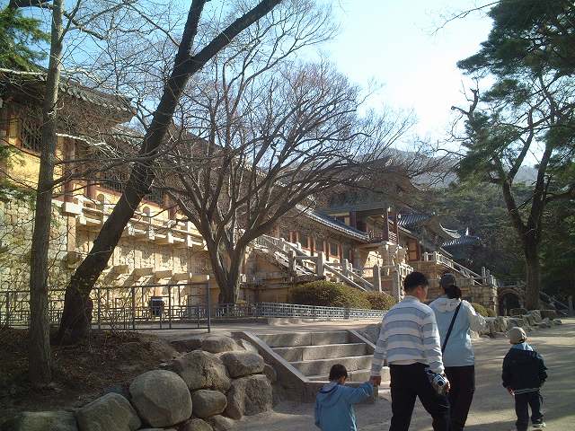 韓国・仏国寺・回廊と橋の写真の写真