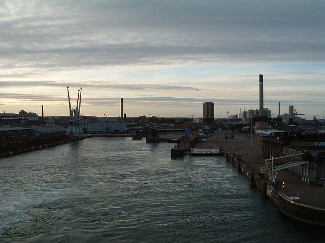 船(DFDS)・ヘルシンボリの港の写真の写真
