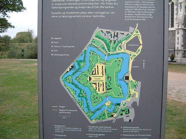 コペンハーゲン・カステレット要塞の地図の写真の写真