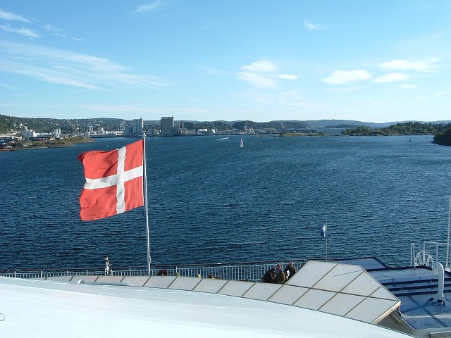 船(DFDS)・ノルウェーの国旗の写真の写真