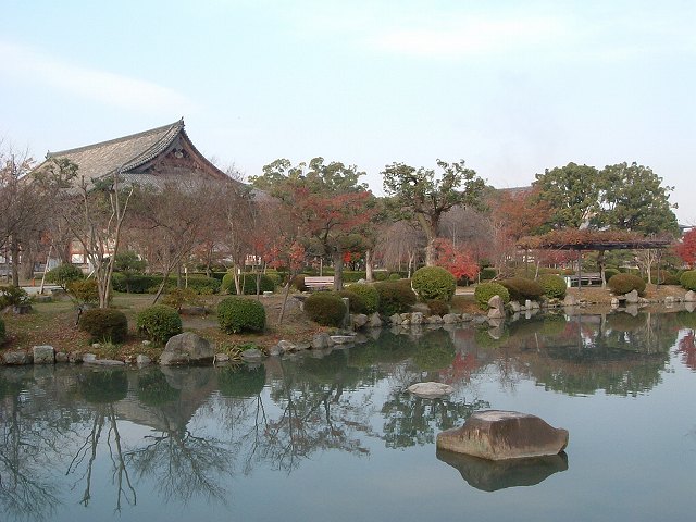 世界遺産・京都・東寺・講堂と瓢箪池の写真の写真