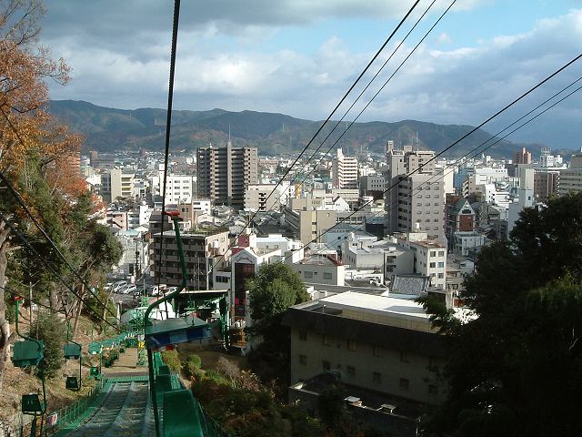松山・松山城のロープウェイからの眺めの写真の写真