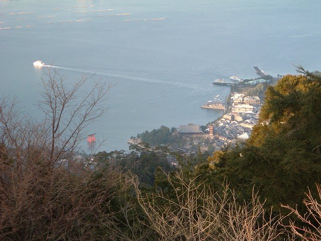 世界遺産・宮島・弥山・山頂から見る厳島神社と市街地の写真の写真