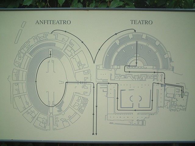 世界遺産・メリダ・ローマ劇場の案内図の写真の写真