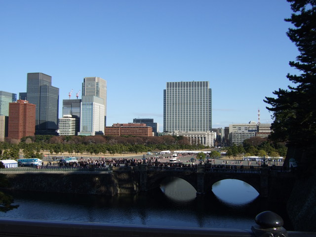 江戸城跡・西の丸・皇居中門前から見る二重橋の写真の写真