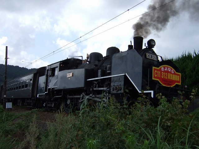 蒸気機関車(SL)のC11 312・さよなら運転の写真の写真