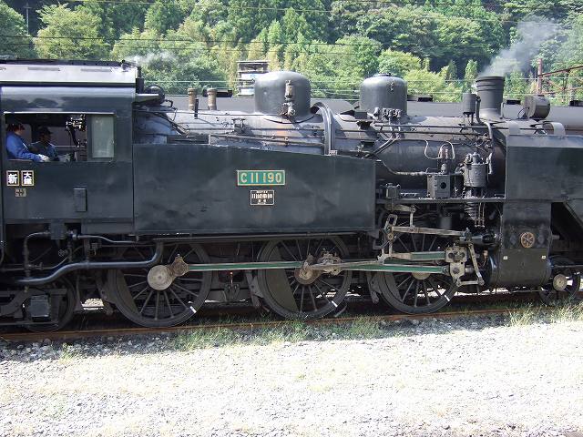 蒸気機関車(SL)のC11 190・3軸の動輪の写真の写真