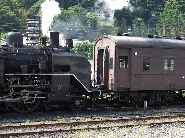 蒸気機関車(SL)のC11 227・客車と連結の写真の写真