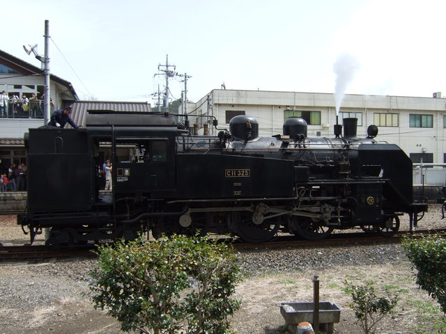 蒸気機関車(SL)のC11 325・真横から見た姿の写真の写真