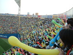 野球場・横浜スタジアム・風船を膨らます準備