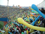 野球場・横浜スタジアム・風船が膨らまし終えて準備完了