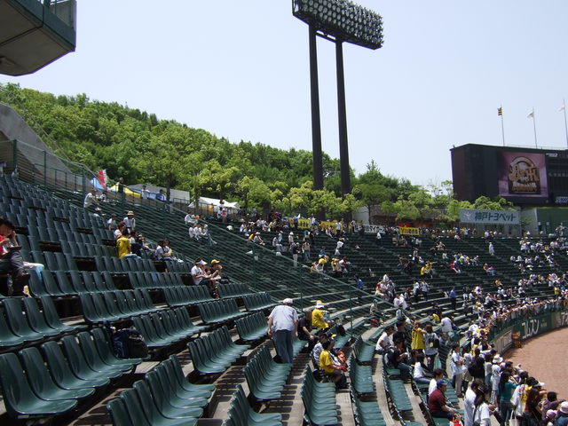 野球場・グリーンスタジアム・人気もまばらな外野席の写真の写真