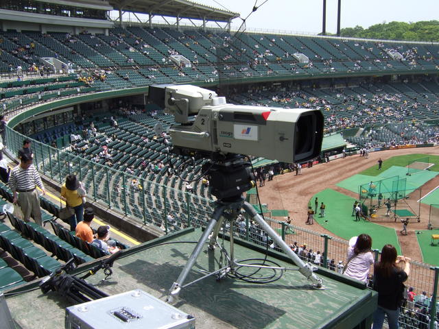 野球場・グリーンスタジアム・撮影用のテレビカメラの写真の写真