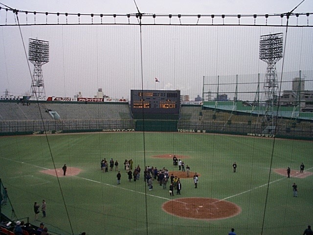野球場・川崎球場・バックネットからみるグラウンドの写真の写真
