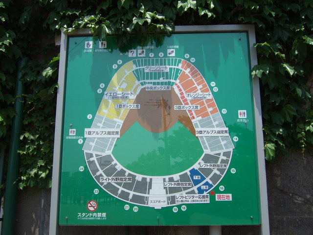 野球場・甲子園球場・球場案内図の写真の写真