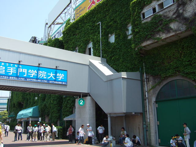 野球場・甲子園球場・ダッグアウトとグラウンドを結ぶ渡り廊下の写真の写真