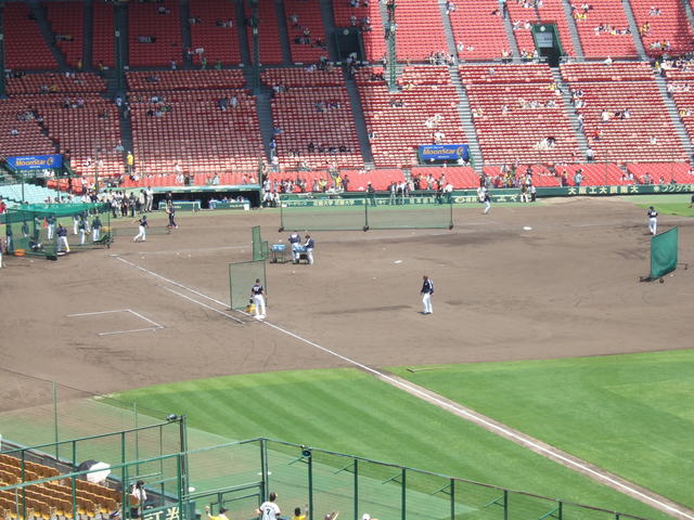 野球場・甲子園球場・練習中の風景の写真の写真