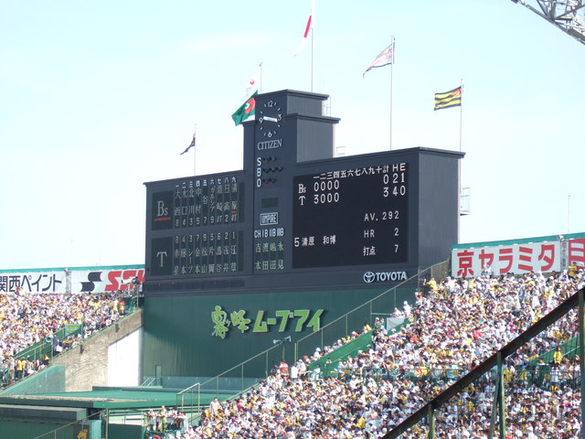 野球場・甲子園球場・バックスクリーンの写真の写真