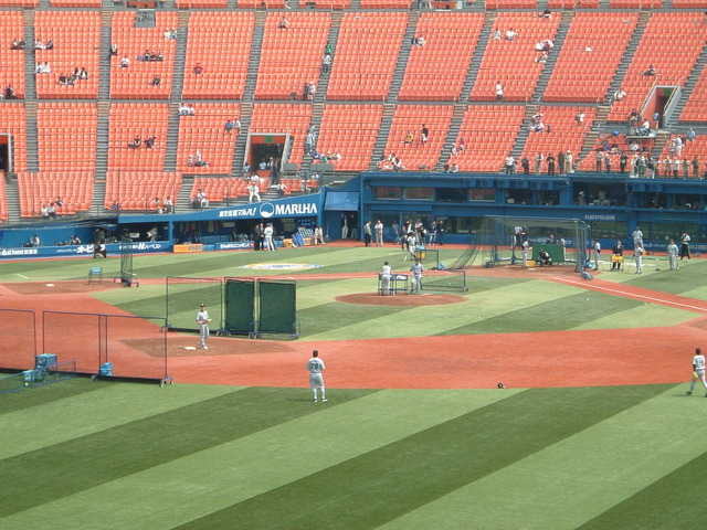 野球場・横浜スタジアム・打撃練習の写真の写真