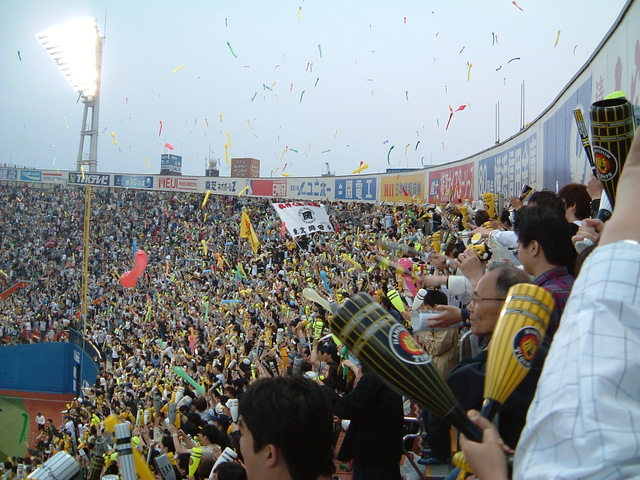 野球場・横浜スタジアム・ナイターに灯がともるの写真の写真