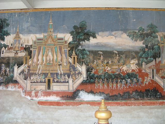 プノンペン・王宮・壁画(印刷)の写真の写真