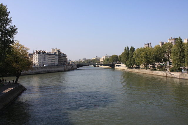 パリ・ルイ・フィリップ橋からみたセーヌ川とアルコル橋の写真の写真