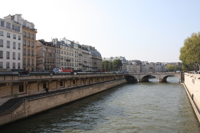 パリ・プティ橋から見たサン・ミッシェル通りの街並みの写真の写真