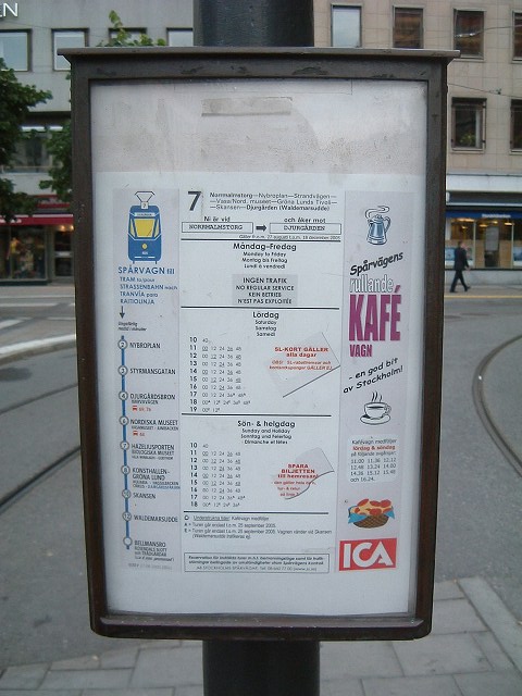 ストックホルム・バスの時刻表の写真の写真