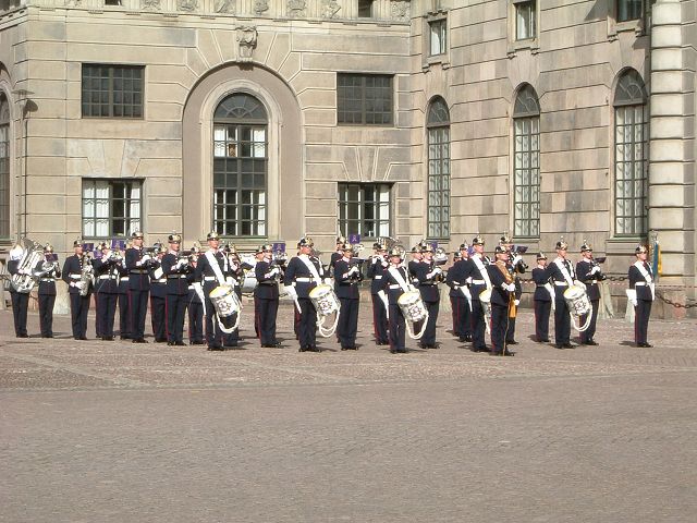 スェーデン王国・衛兵交替式での演奏の写真の写真
