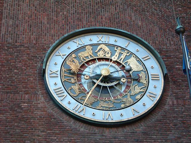 オスロ・市庁舎の時計の写真の写真