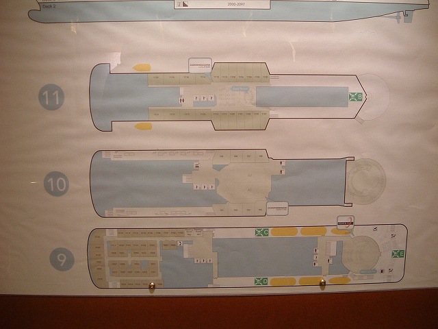 船(DFDS)・5階から8階の船内案内図の写真の写真