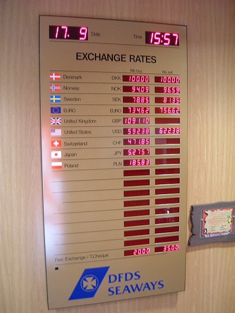 船(DFDS)・本日の交換レートの写真の写真