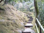 世界遺産・特別史跡・特別名勝・京都・銀閣寺・石段の上には銀閣寺を眺める展望台がある
