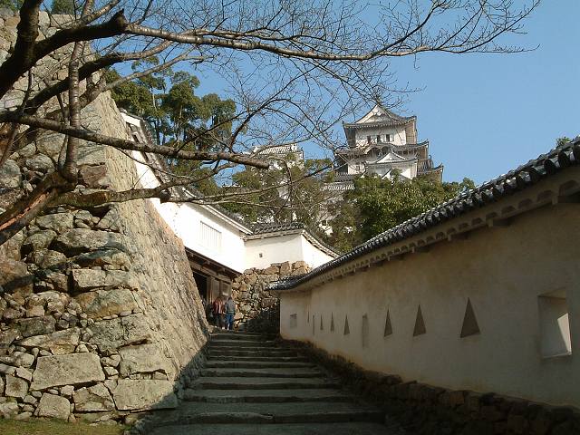 世界遺産・特別史跡・姫路城・時代劇によく登場するはの門南方土塀の写真の写真