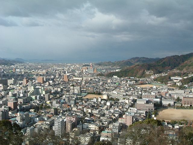 松山・松山城・天守閣からみる市街地の眺めの写真の写真