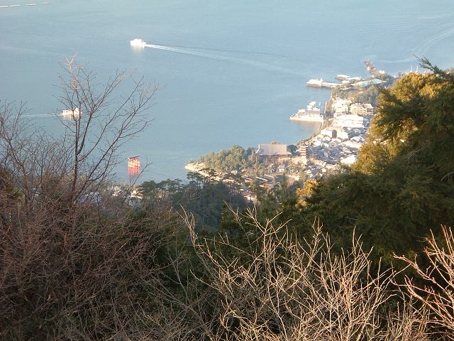 世界遺産・宮島・弥山・山頂から見た宮島港の写真の写真