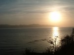 夕日が沈む陸奥湾