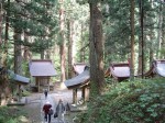 特別天然記念物・羽黒山・出羽三山神社・羽黒山のスギ並木・行く手には社がたつ