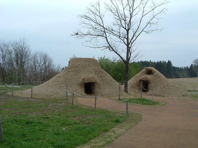 特別史跡・青森・三内丸山遺跡・復元した竪穴住居の写真の写真