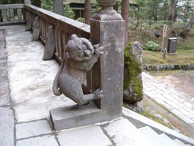 岩木山神社・のぼりの玉垣狛犬の写真の写真