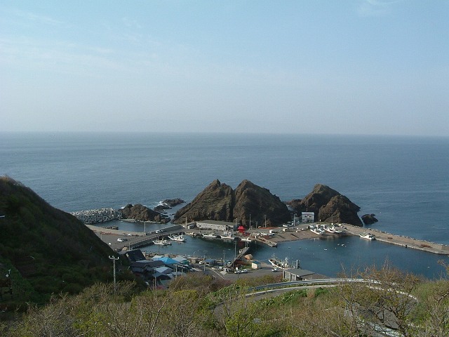 竜飛崎からみる帯島の写真の写真