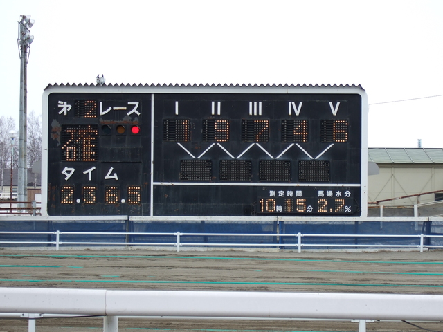 北海道遺産・ばんえい競馬・確定した第2レース結果の写真の写真