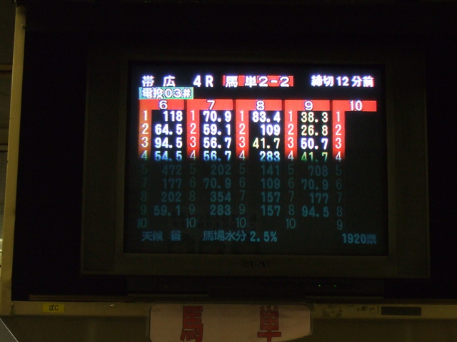 北海道遺産・ばんえい競馬・馬単は100倍を超えるものがちらほらの写真の写真