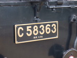 蒸気機関車(SL)のC58・後ろのナンバープレート