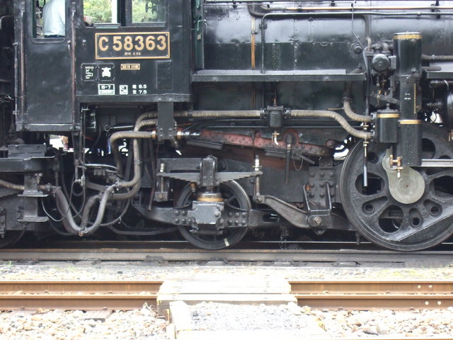 蒸気機関車(SL)のC58・1軸の後方従台車の写真の写真