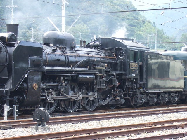 蒸気機関車(SL)のC58・3軸の動輪の写真の写真