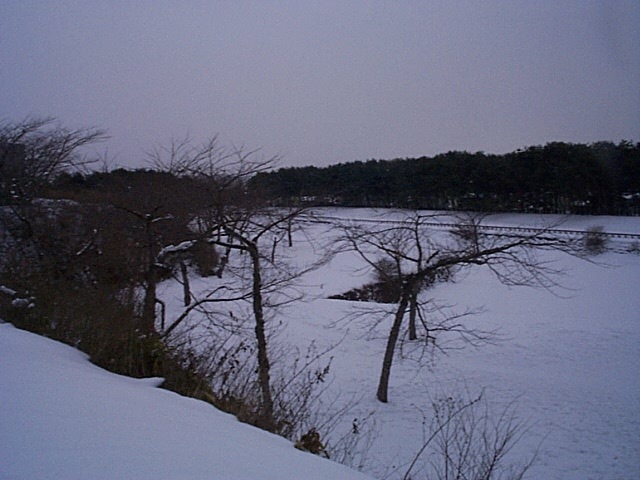 特別史跡・北海道遺産・五稜郭跡・土塁の上から見る堀の写真の写真